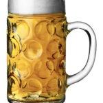 Kæmpe 1 liter ølglas, klar glas.