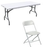 96 klapstole og 14 182 cm borde - komplet pakke