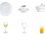 1 ekstra kuvert til pakker - Komplet service til 3 retter / buffet